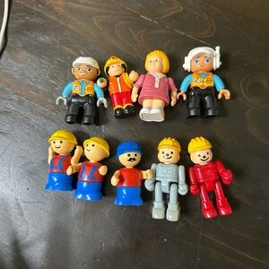 Lot of 9 Preschool Construction Worker Figures – Little People Style – Mixed Set